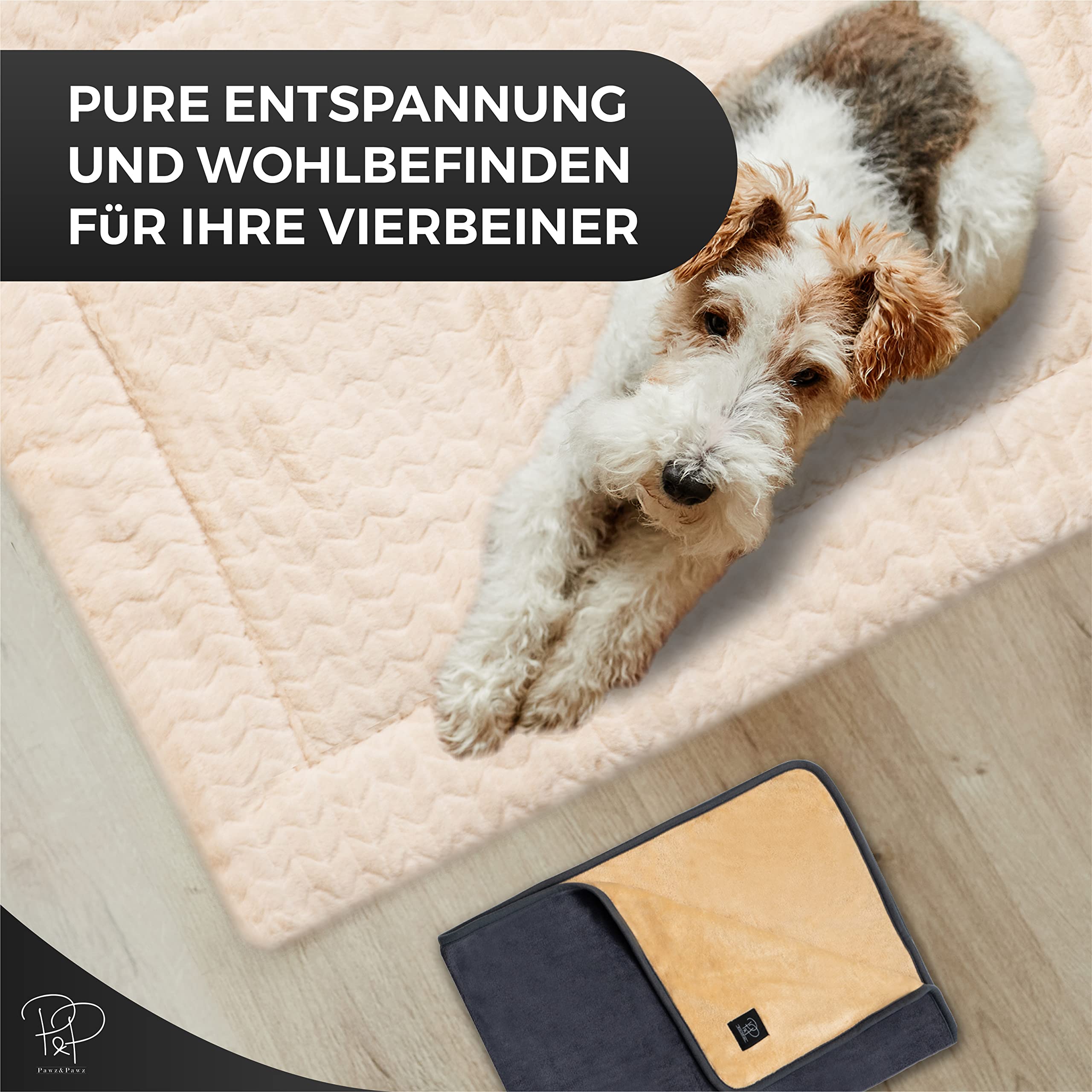 Pawz&Pawz Manta para perros, 2 unidades, muy mullida, 100 x 70 cm, elegante, resistente y lavable, para caja de perros, manta de viaje para perros y gatos
