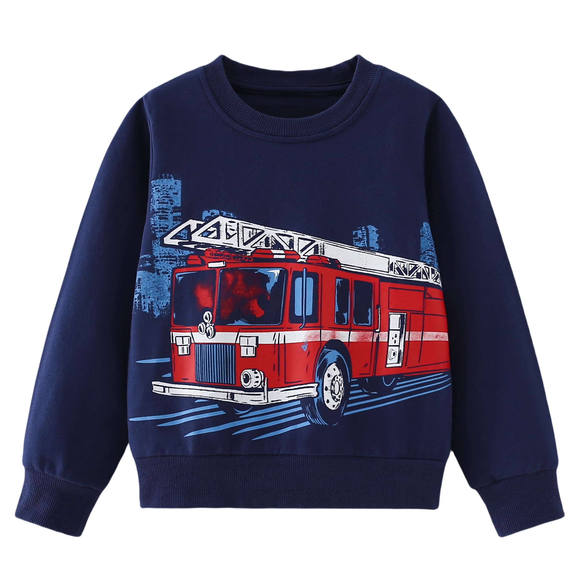 Pilipulu Sweatshirt Jungen Kinder Pullover Jungen Baumwolle Langarmshirt Kinder Dinosaurier Bagge...