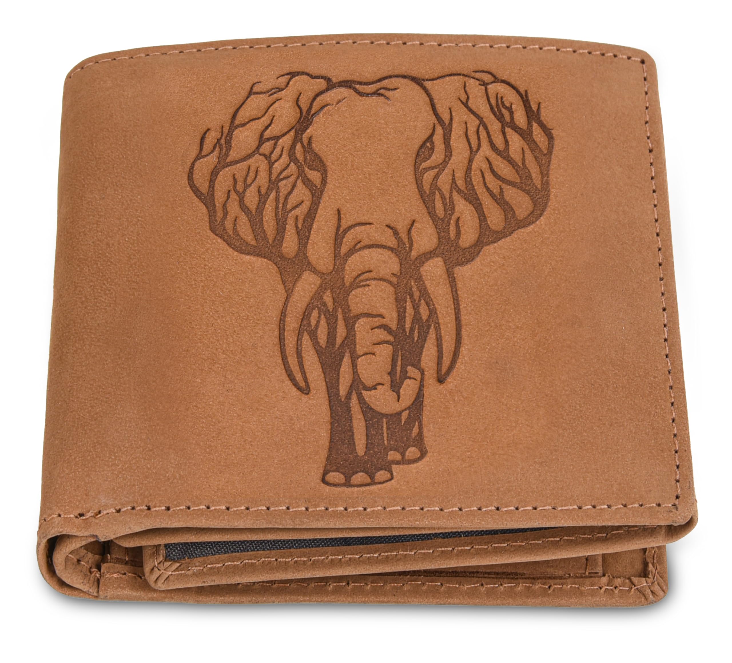 URBAN FOREST Mastodon Vintage Cognac Leather Wallet for Men