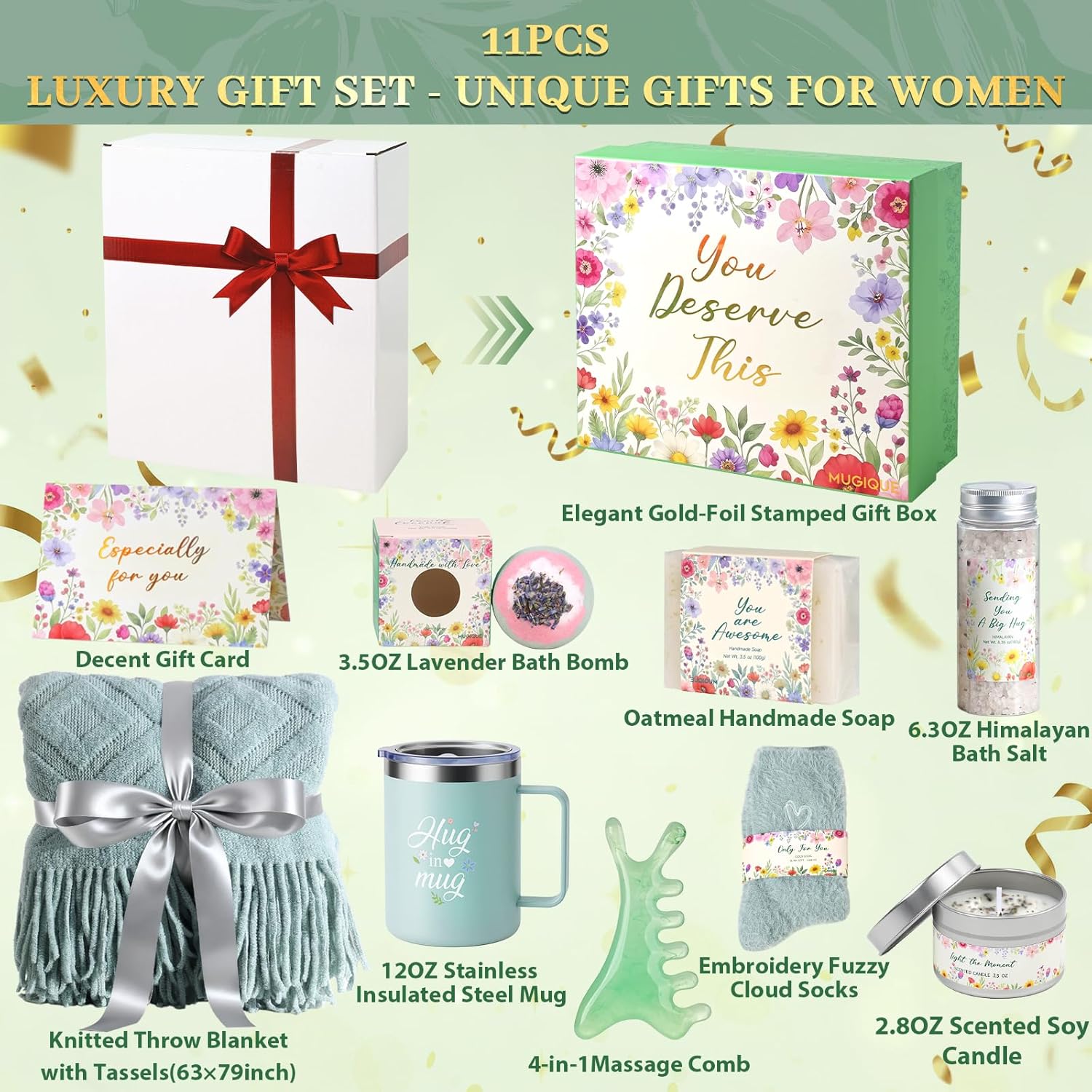 Self Care Gifts for Women,Get Well Soon Gift Baskets for Women,Birthday Gift for Best Friend,Thinking of You Care Package,Relaxing Spa Gift Set for Wife, Mom,Girlfriend,Unique Valentine’s Day - Image 4