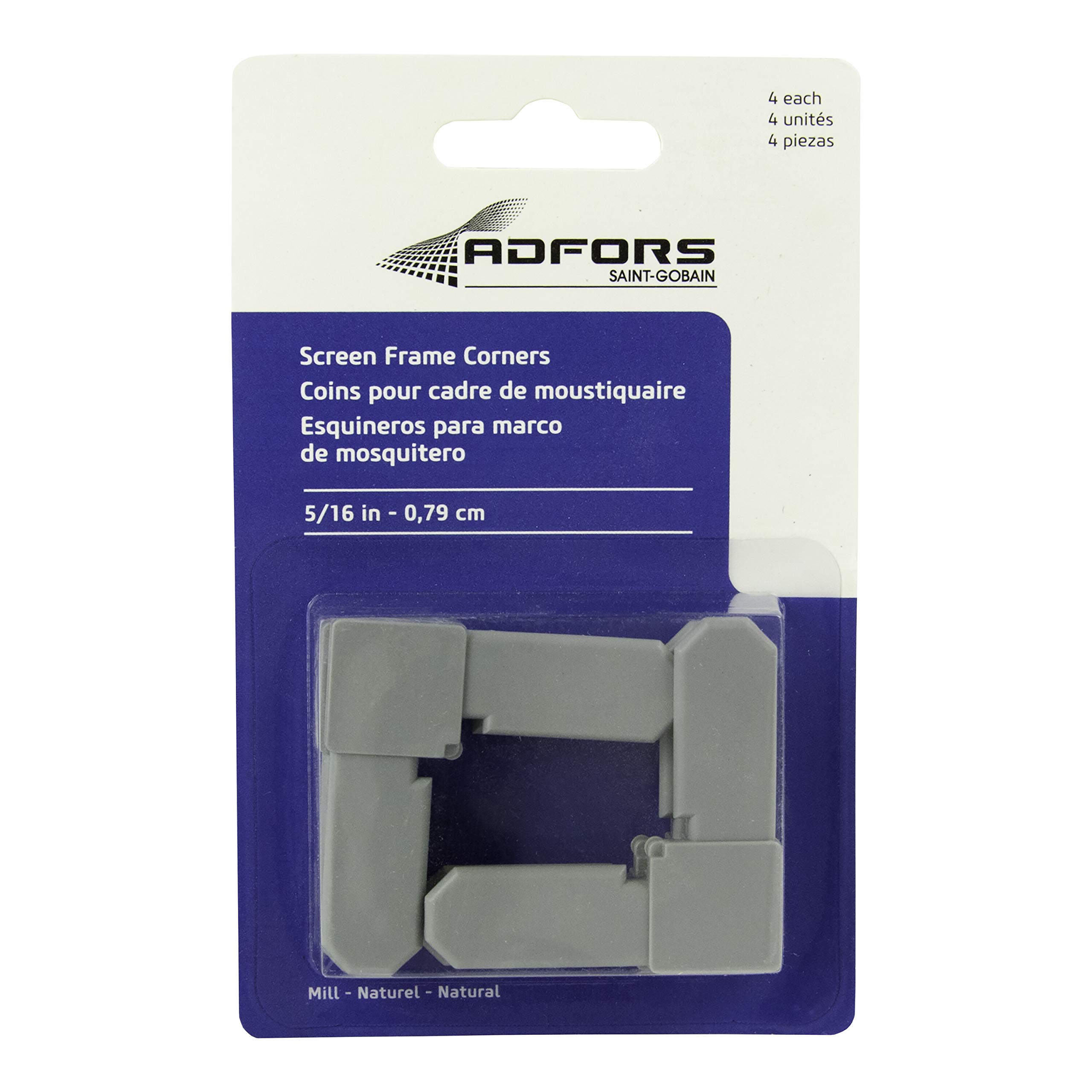 Screen Frame Corners, 5/16", Gray, 4 Pieces