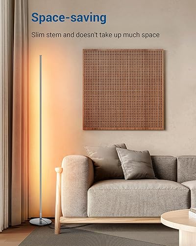 Miniatura 4 de DEWENWILS Lámpara de pie, juego de 2 luces LED de esquina funciona con interruptor de pie, lámpara de pie regulable de 1100 lúmenes con blanco