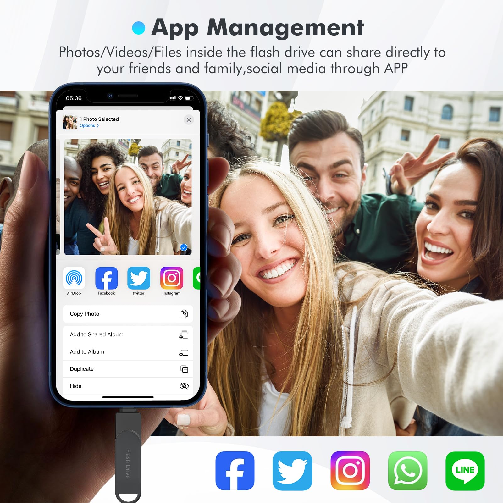 Chiavetta fotografica certificata Apple MFi da 512 GB, chiavetta per iPhone, per backup di foto/video, chiavetta USB ad alta velocità per archiviazione iPhone, compatibile con iPhone/iPad/Android/PC