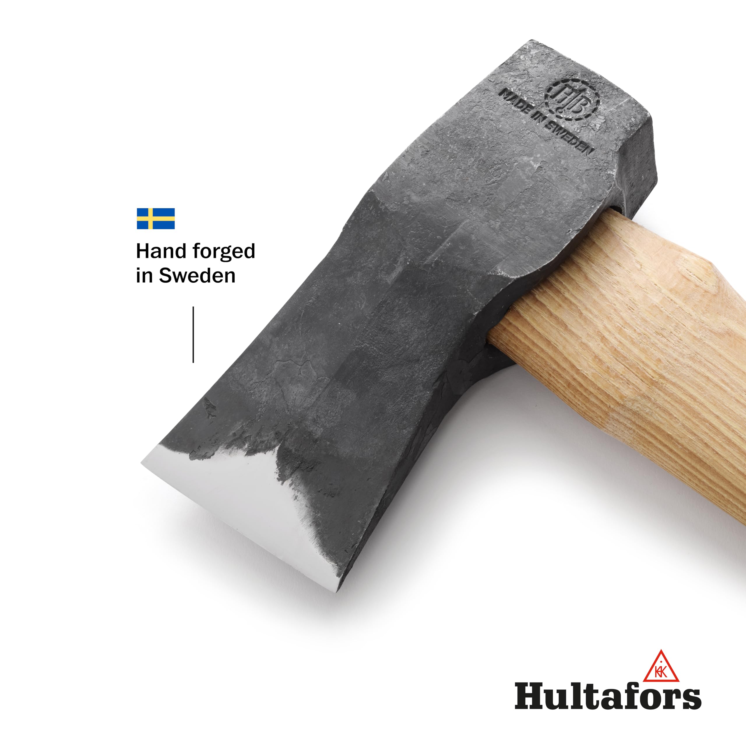 Handgeschmiedete Spaltaxt Kvillinge 795mm aus schwedischem Stahl I Hultafors I Geschmiedet in Schweden I 1900g Kopfgewicht I Premium Axt mit Holzstil & inkl.Lederschutz I Nachschleifbar I 841790