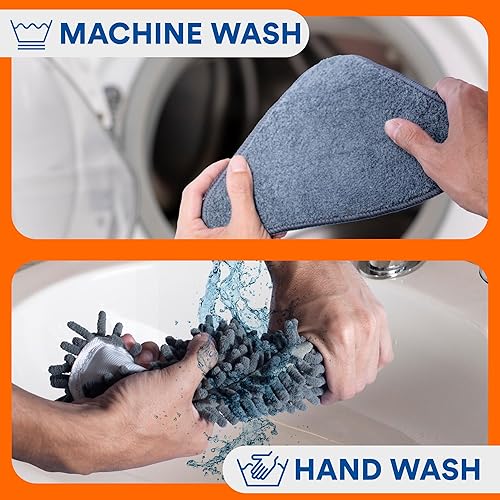 Miniatura 6 de Trapeador limpiador de pared con mango largo, herramienta de limpieza con 6 reemplazos, 1 soporte para trapeador para paredes limpias, techo,