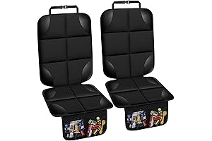 Car Seat Protector with Non-Slip Backing and Storage Pockets for Baby and Pet