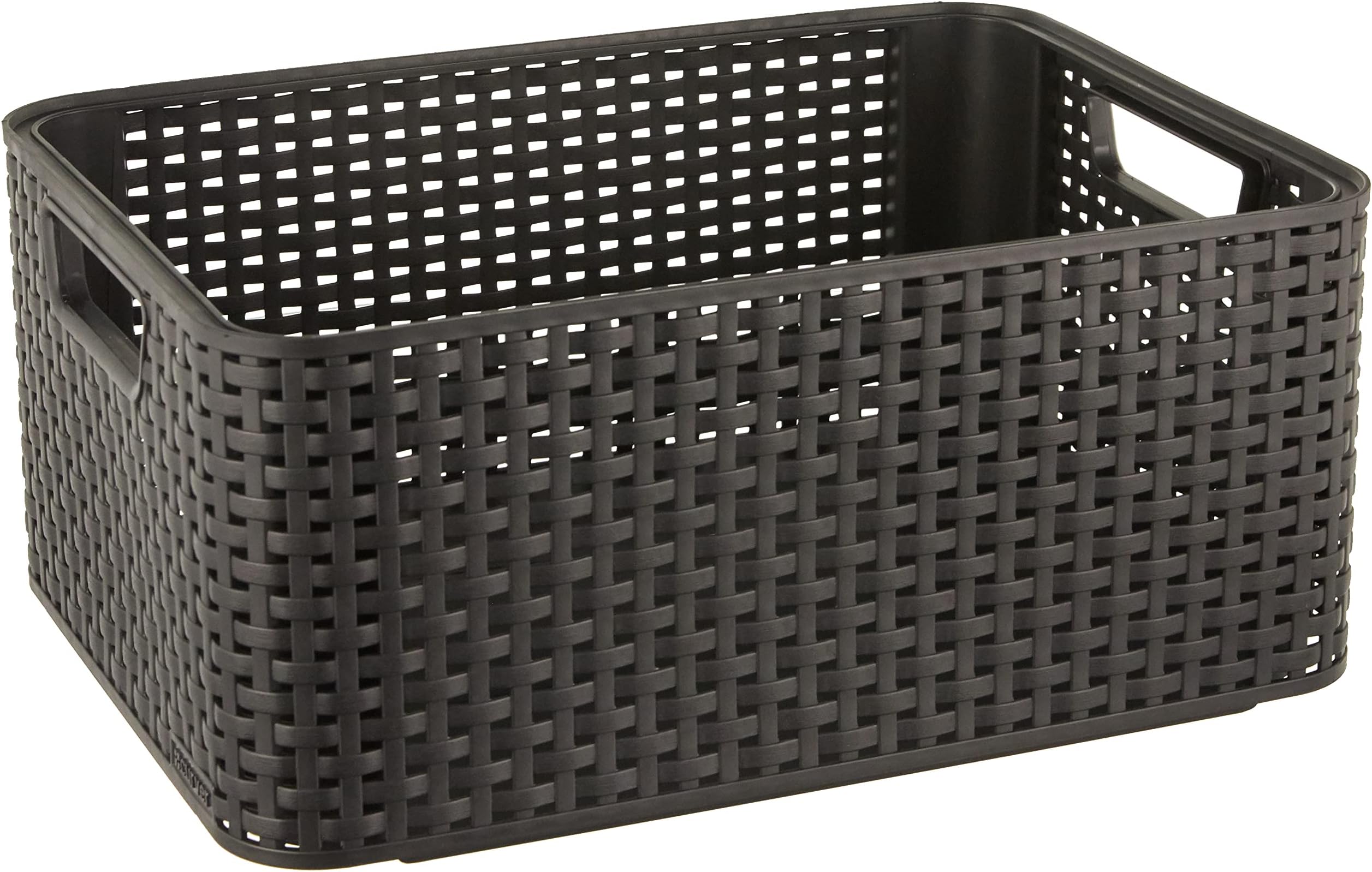 Style 205846 Storage Box Rattan-Look Size M with Second-Generation Lid Polypropylene
