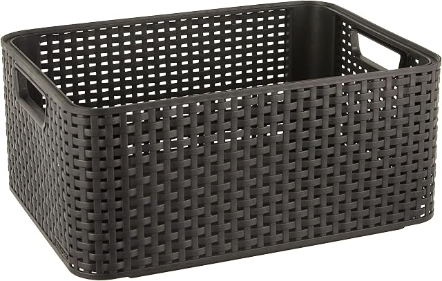 CURVER Style M - storage boxes & baskets (Storage basket, Grey, Rattan, Monotone, Bathroom, Bedroom)