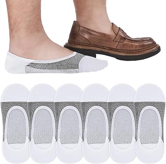 SIXDAYSOX 8/6 Pairs No Show Socks Men Thin Liner Ultra Low Cut Loafer Socks