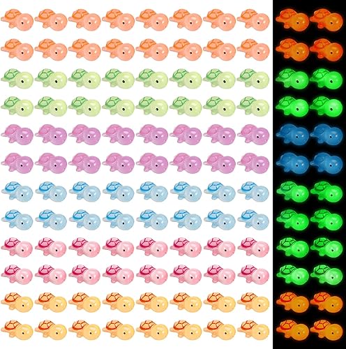 120 piezas luminosas mini tortuga decoración del océano para el hogar, jardín, paisaje, acuario, casa de muñecas DIY