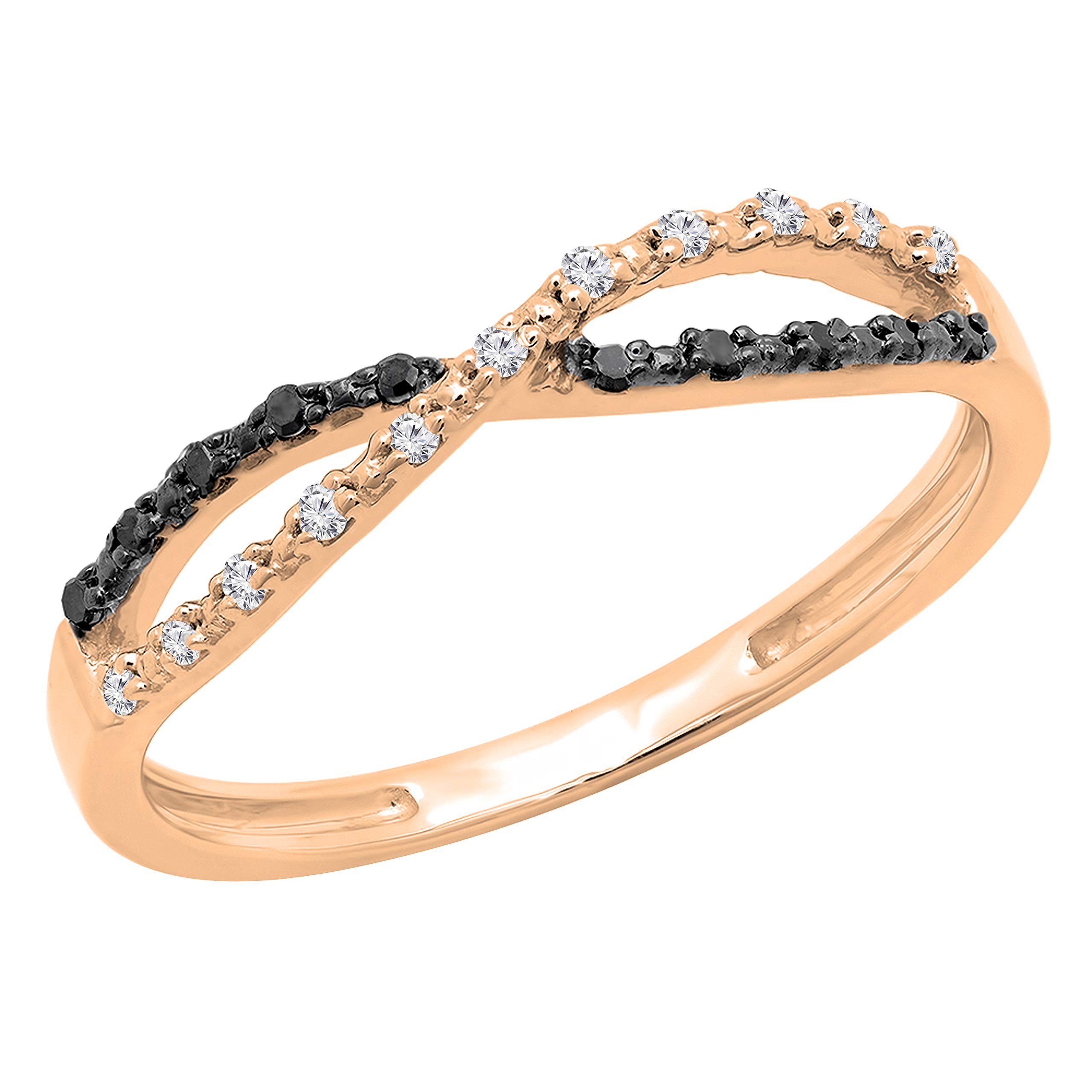 DazzlingRock Collection 18 quilates oro rosa redonda Black IJ diamanre negro