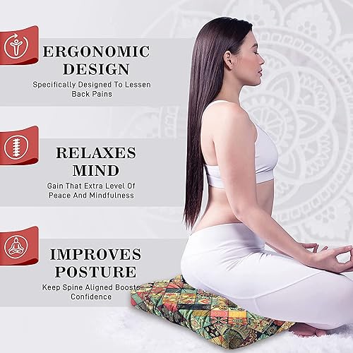 Miniatura 5 de Cojín de meditación con mandala, tapete de meditación bohemio, almohadas de meditación para sentarse en el suelo, cojines para sentarse en casa y al