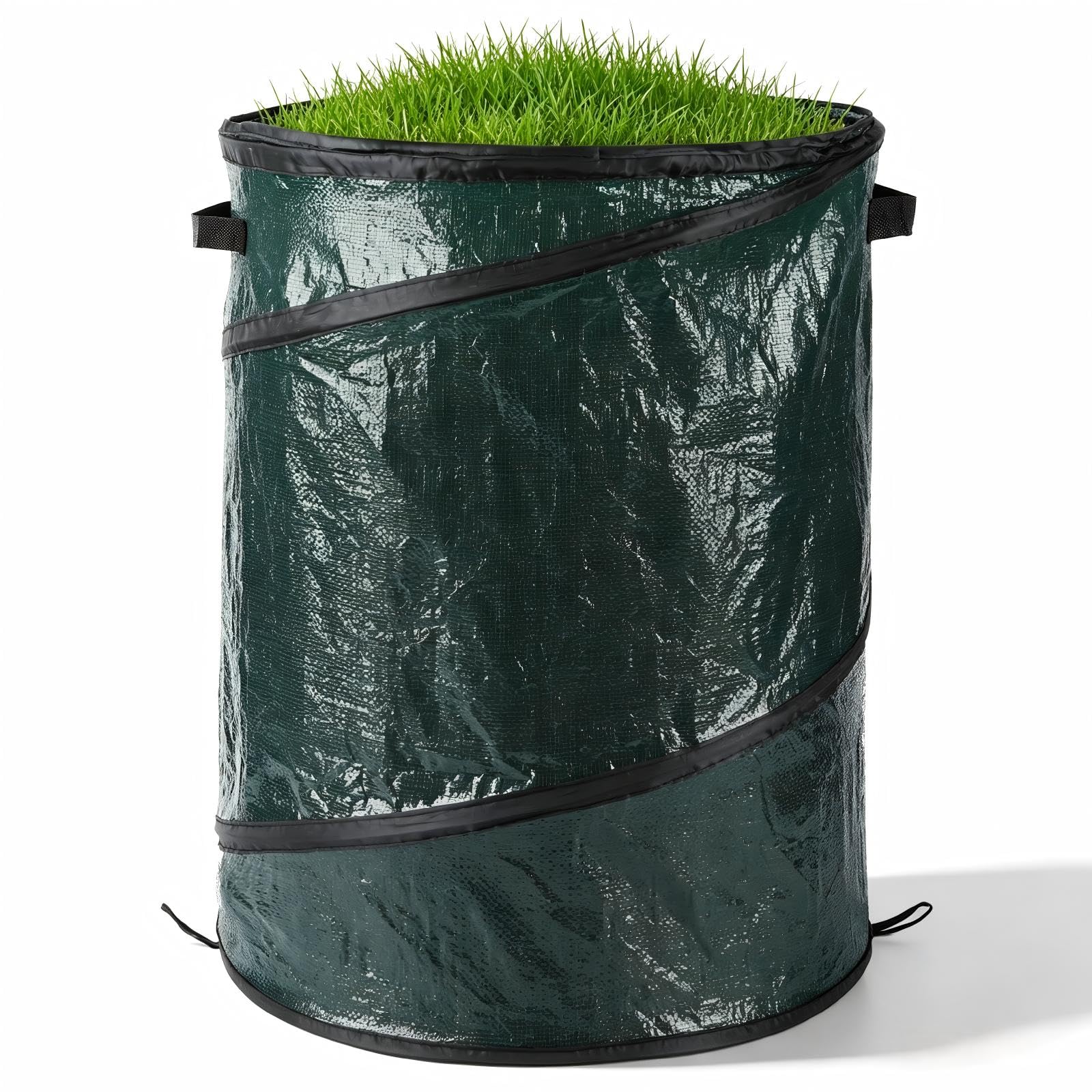 Garden Waste Bag Pop Up Collapsible Large Heavy Duty Sack With Handles For Waste Rubbish Toys Etc Garden Bag For Storage Gardening (Green-130Lx1)