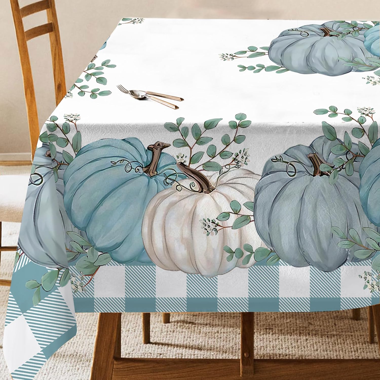 Fall Tablecloth Rectangle Waterproof Washable Fabric Fall Table Cloth