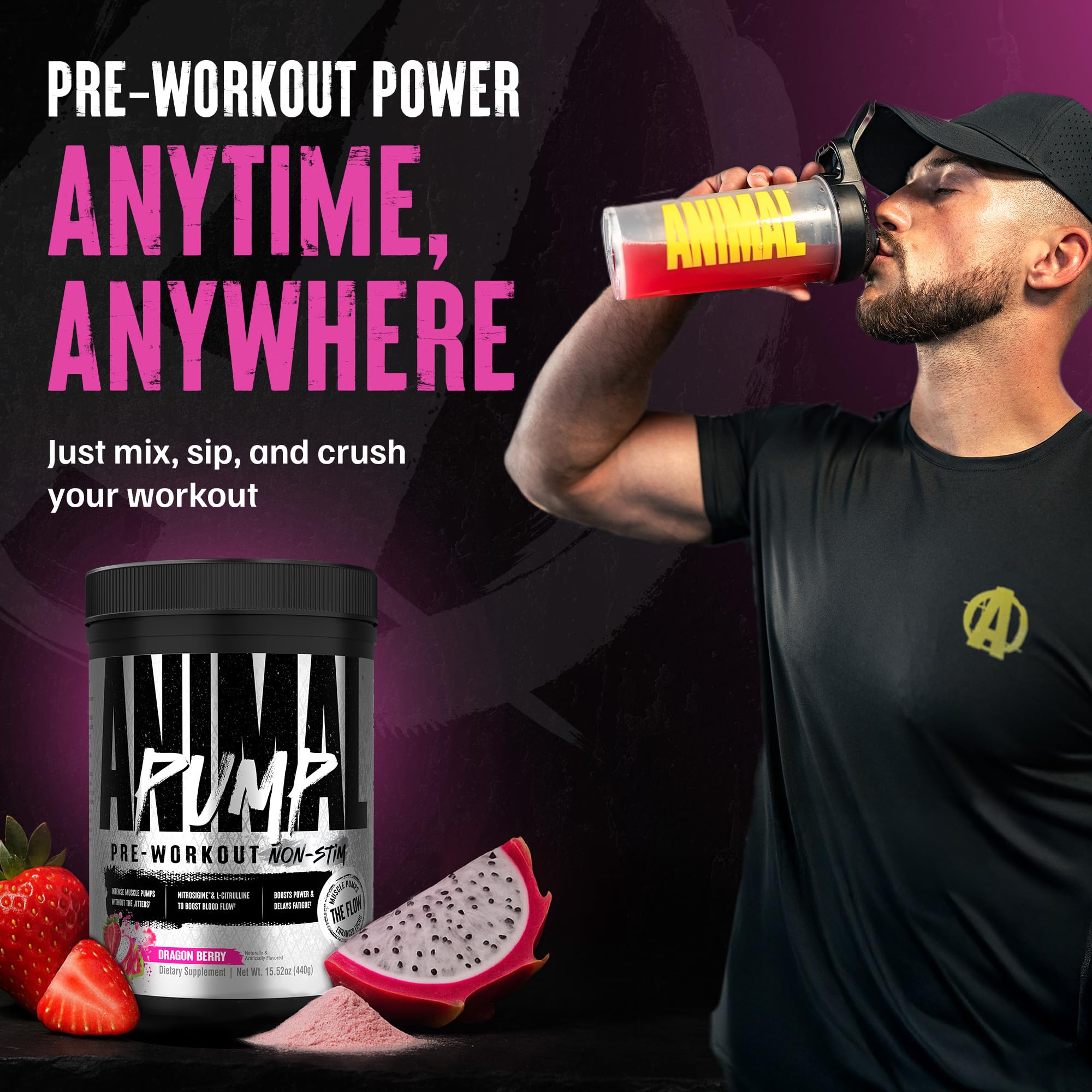 Animal Pump Non Stim Pre Workout Powder | Dragon Berry 20 Serving — Amazon image 4