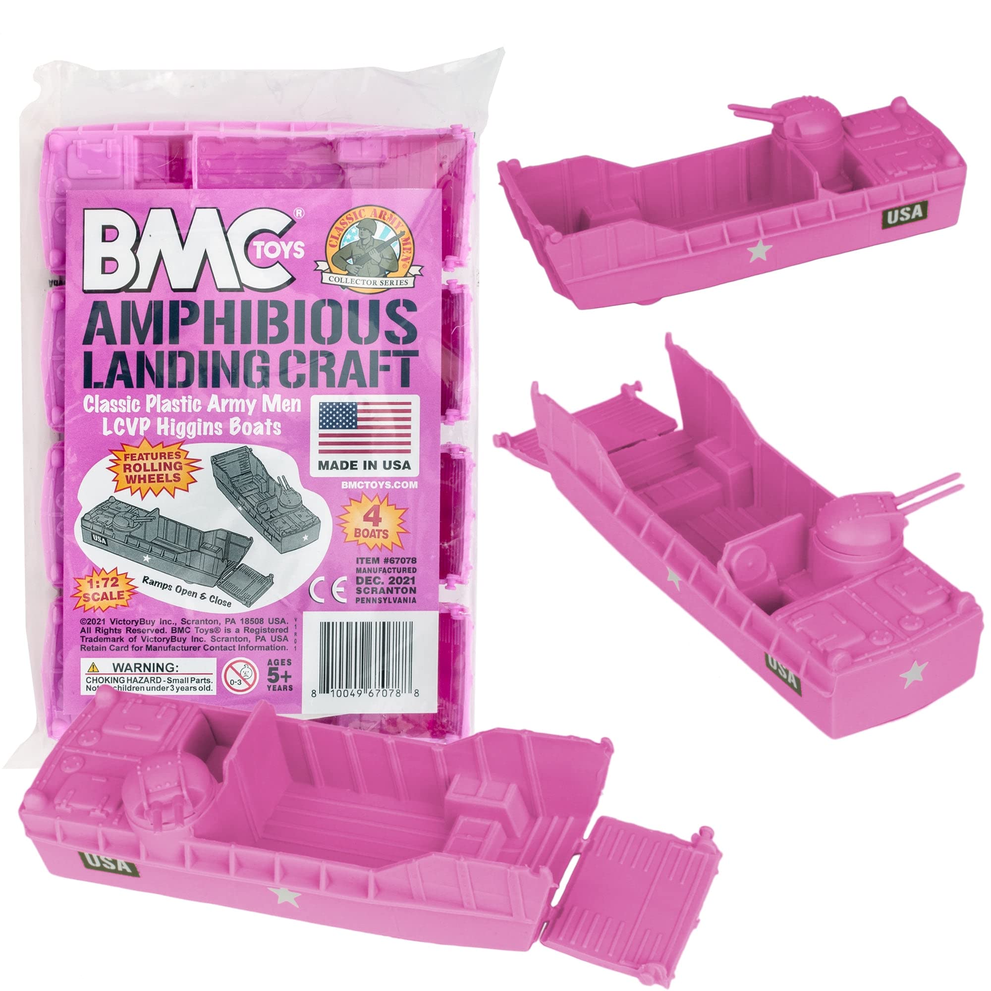 Amazon.com: BMC Classic Marx Landing Craft - 4pc Pink Plastic Army
