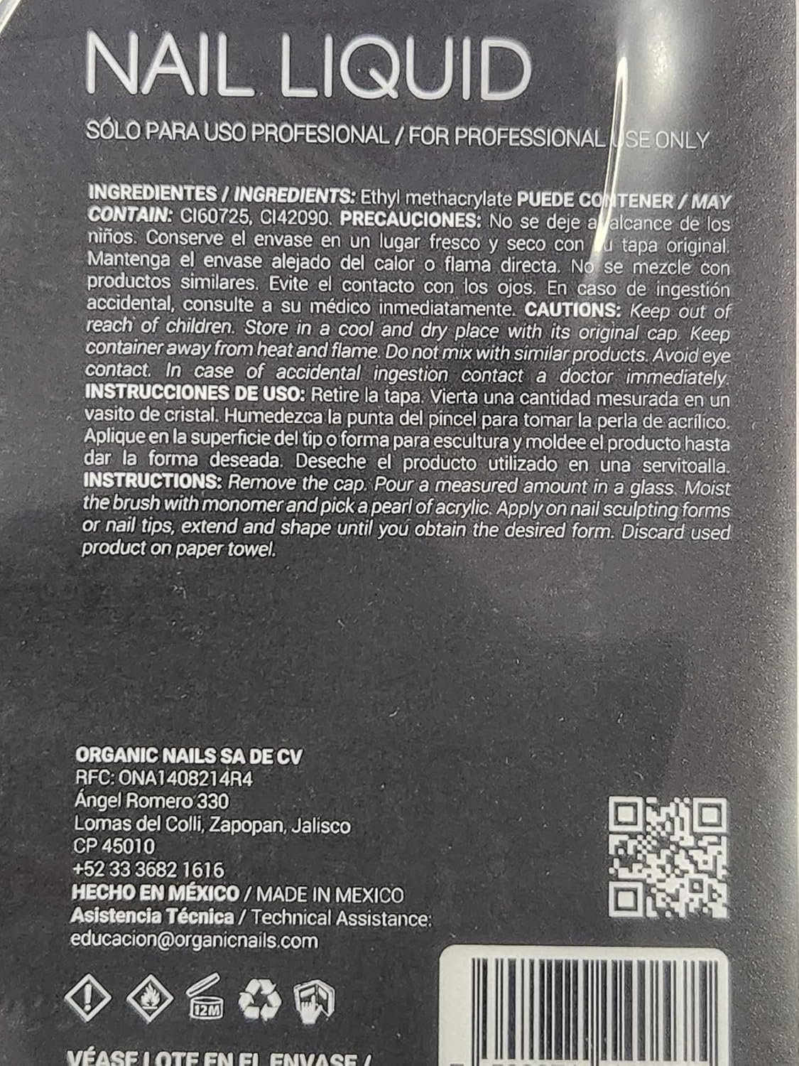 Organic Nails Monomer 32 ounce purple Liquid