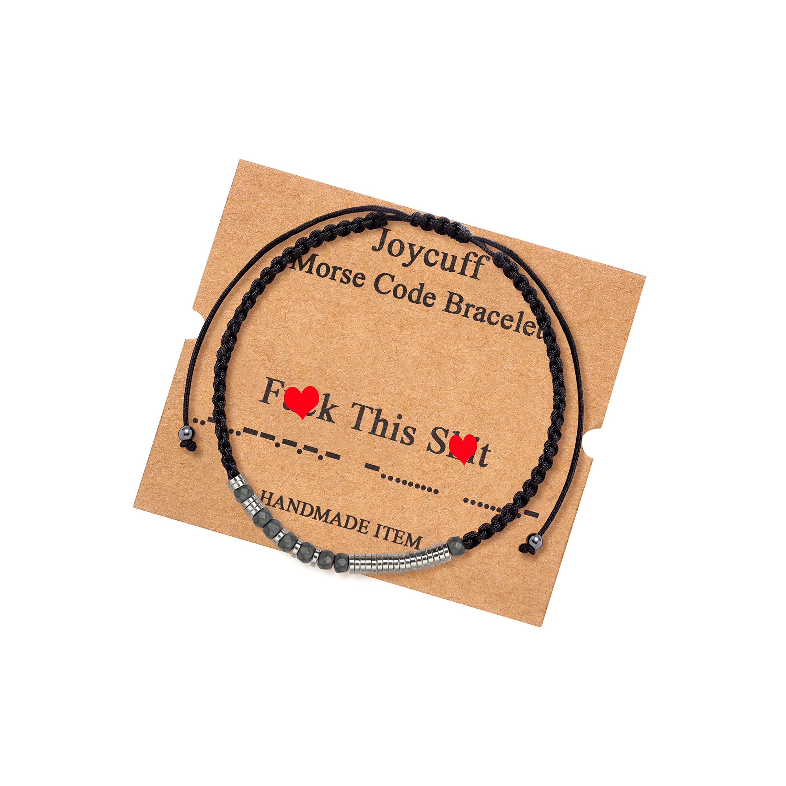 JoycuFF Inspirational Gifts for Girls Morse Code Bracelets for Women Unique Jewelry for Daughter Mom Dad Son Friendship Gift for Best Friends Mother's Day Graduation Adjustable Handmade