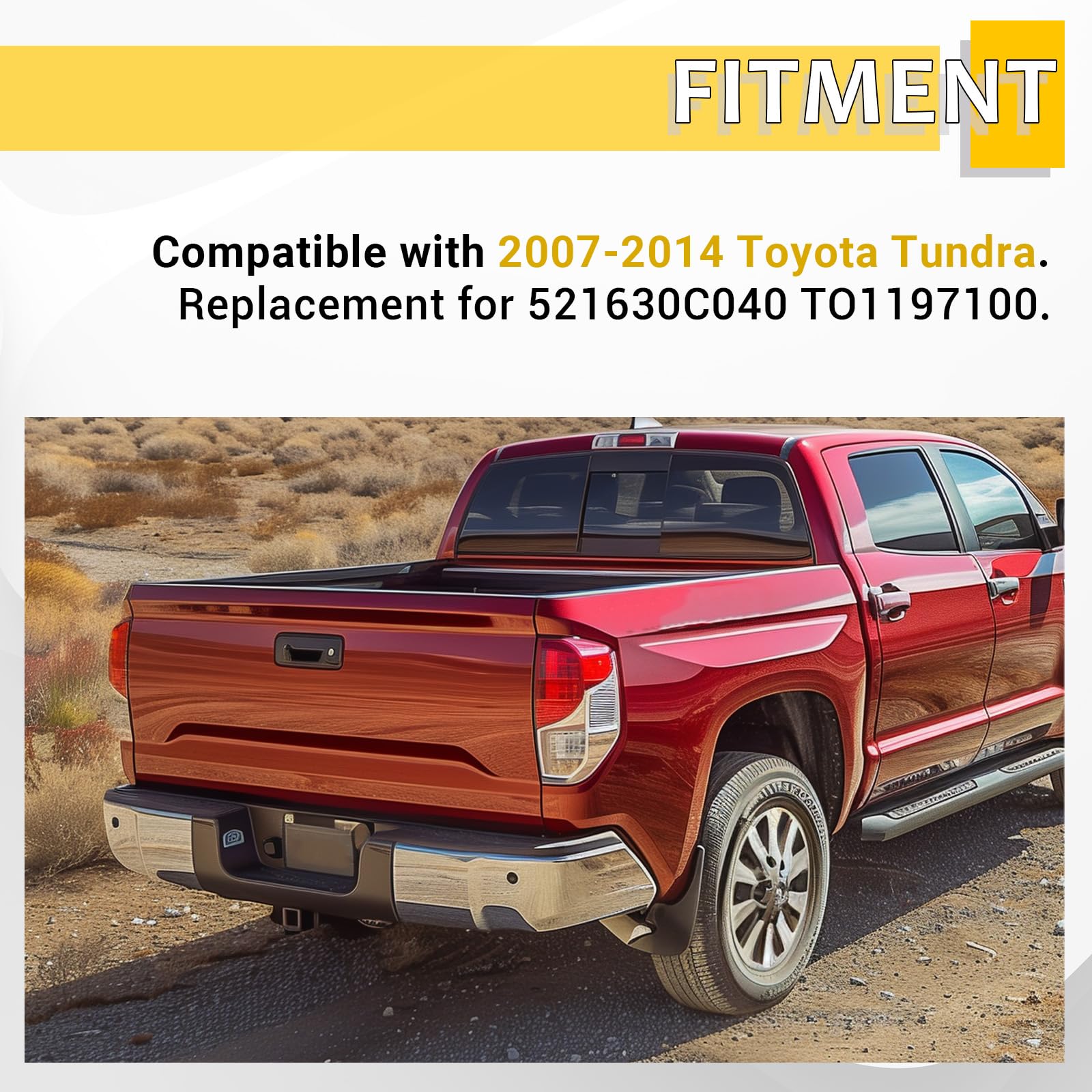 KUAFU Rear Bumper Step Pad Compatible with 2007-2014 Toyota Tundra 521630C040 TO1197100 Protector Guards Cover Rear Right Passenger Side Black