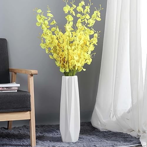 Miniatura 10 de Jarrón grande de cerámica de 24 pulgadas de alto, jarrones altos de flores blancas modernas para oficina, hogar, granja, decoración de sala de