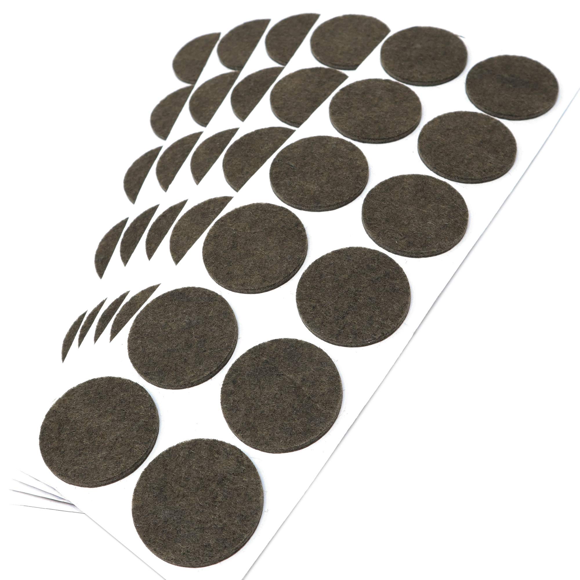 Adsamm® / 60 x Self-Adhesive Felt Glides/Brown/Diameter 40  mm/Round/Furniture Glides Made of Felt with 3.5 mm Thickness/Furniture and  Floor Gliders : ...