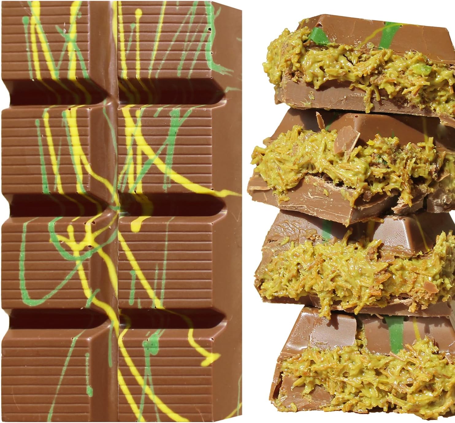 Dubai Kunafa Pistachio Chocolate Bar | Chocolate Bar with Knafeh and Pistachio | Ideal Chocolate Gift for All Occasions | Premium Chocolate Bar 7 oz