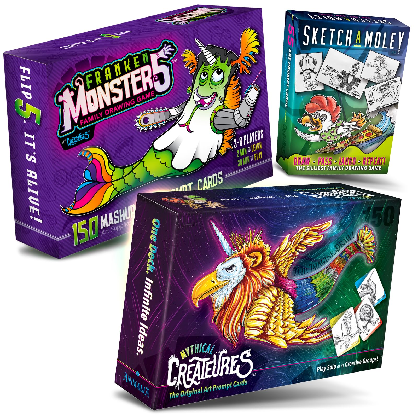 Amazon.com: 3-Pack Mashup Art Prompts Drawing Games Creative Gifts