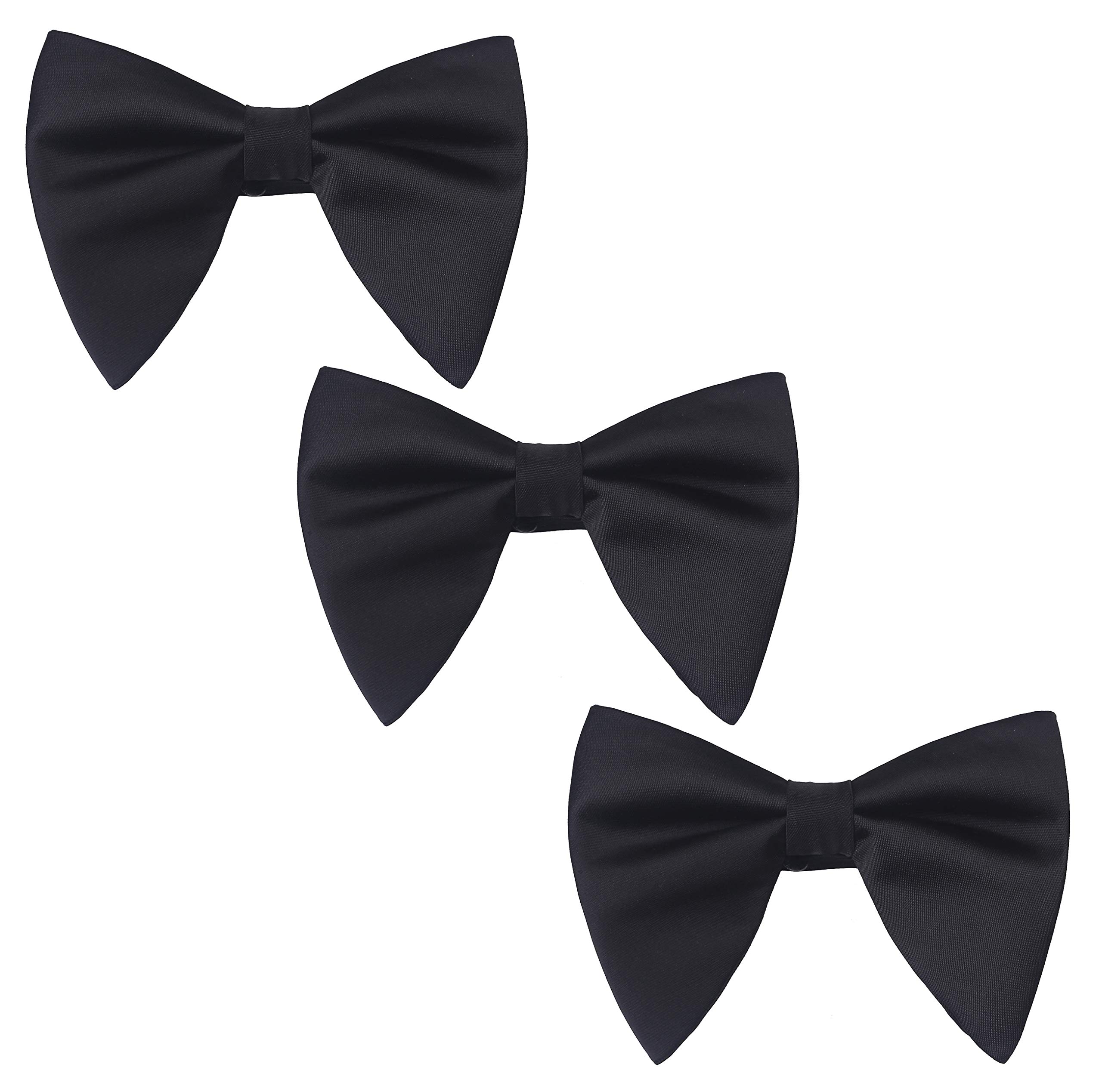 Mens Oversized Satin Silk Bow Tie Solid Color Formal Tuxedo Big Bowtie