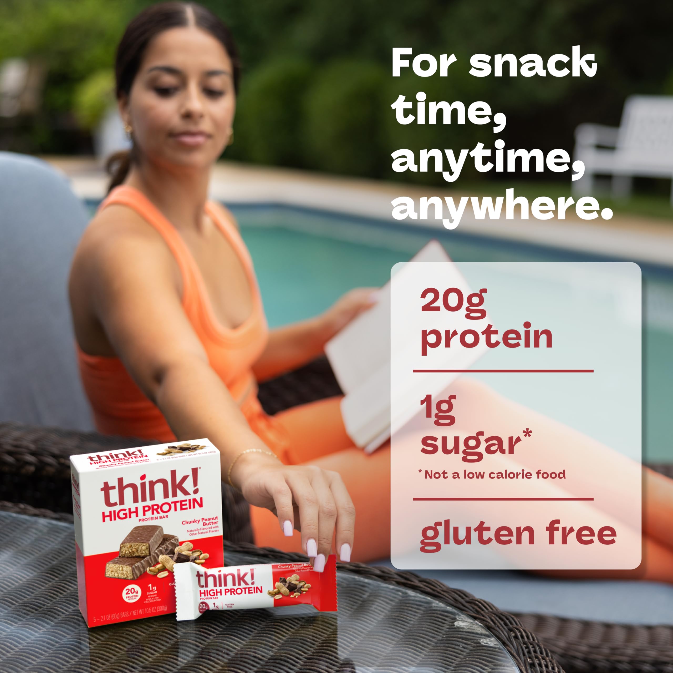 think! High Protein Bar, Chunky Peanut Butter, 10 Count — Amazon image 5