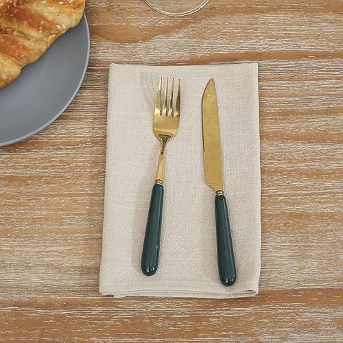 Miniatura 3 de Juego de 6 servilletas de lino de algodón lavable natural, rústico, suave, cómodo y reutilizable, para celebración de bodas y decoración de fiestas,