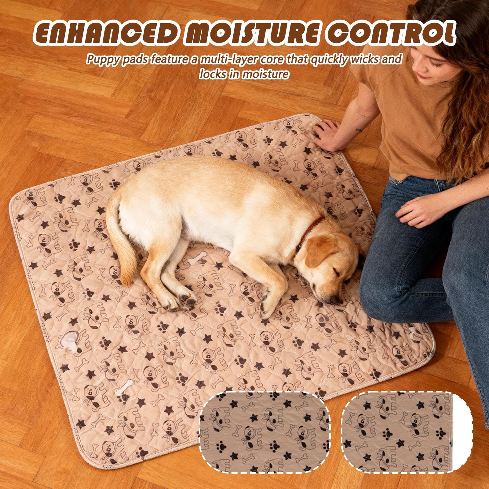 Alèses De Dressage Pour Chiens,Lavable Réutilisable Anti-Dérapant - Protection Imperméable Chien | Pour Soin Quotidien, Voyage, Hygiène Intérieure, Lits Maison, Toilettage Et Sol