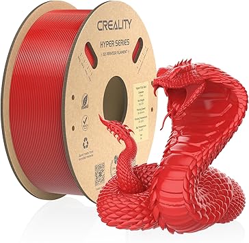Creality Official 3D printer filament, Hyper PLA high speed filament, 1.75 mm 3D printing filament, for high speed printing, measurement precision +/-0.02 mm, 1 kg/reel - red