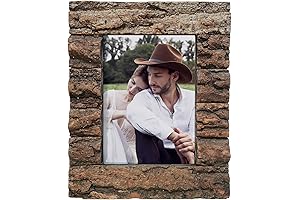 Rustic Farmhouse 5x7 Solid Wood and Real Bark Picture Frame