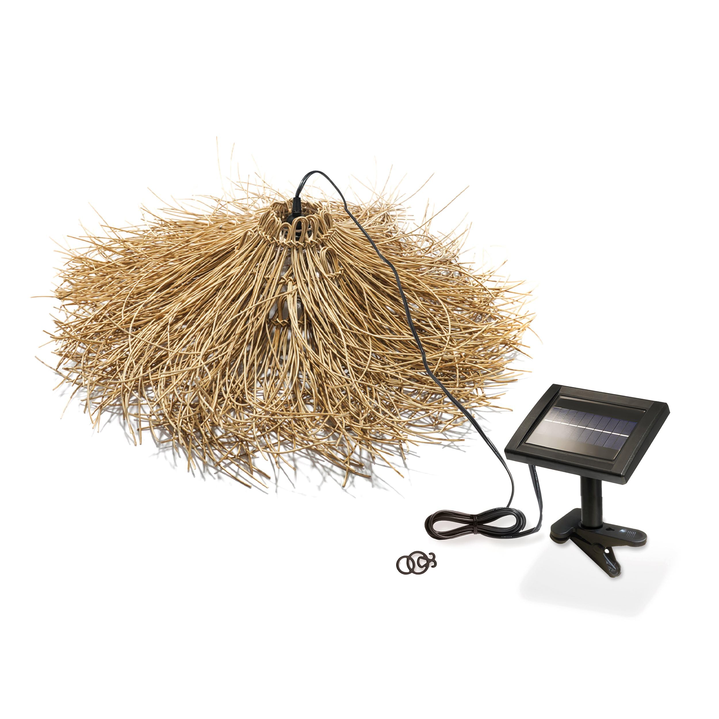Esotec Solar LED Hängeleuchte Alexandria, Boho Stil, Polyrattan, Solarlampe, Wintergarten, LED-Lampenschirm, Deckenlampe, outdoor, außen, wetterfest, 2800K, Höhe 20cm, IP44, 102251