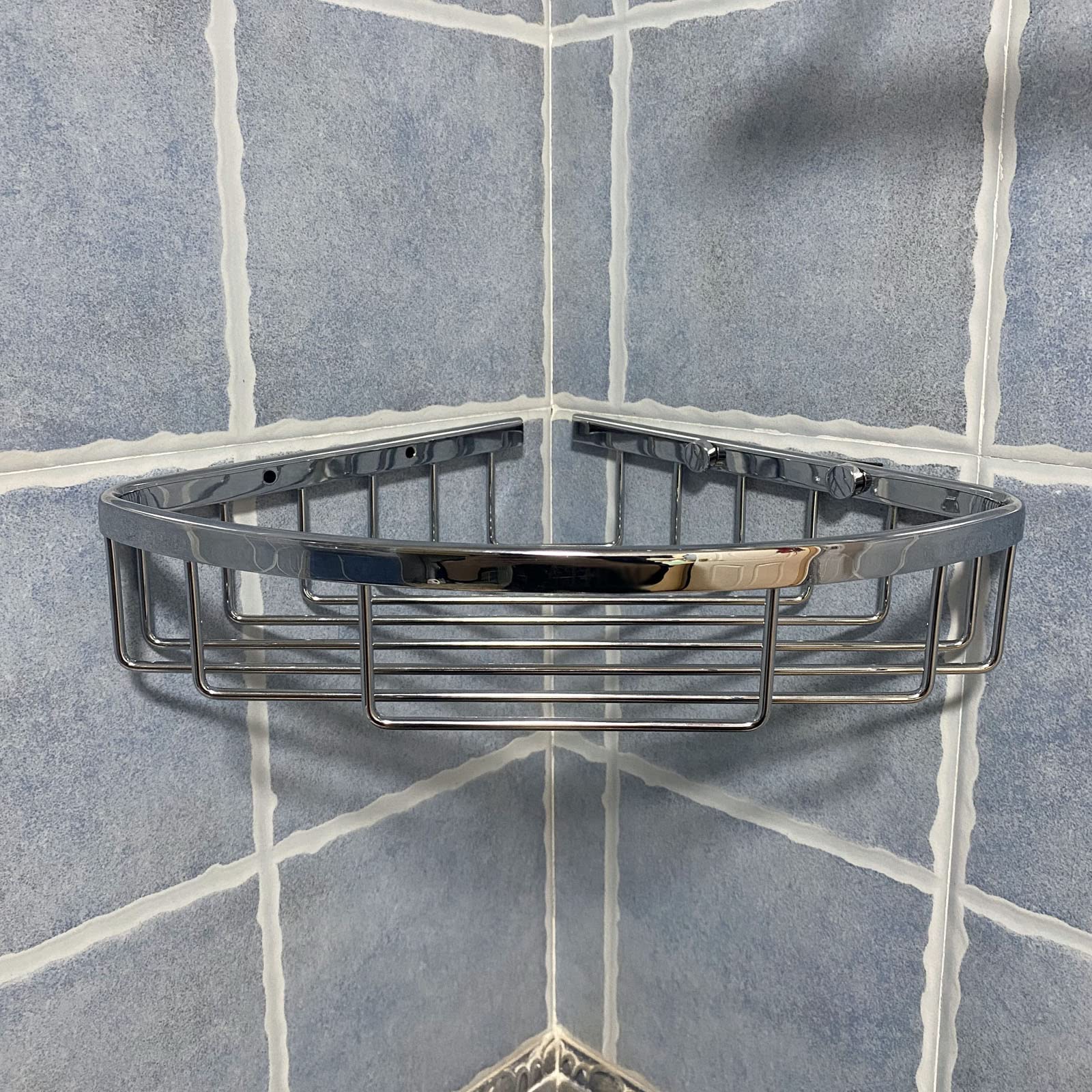 Cesta de ducha clásica para baño, champú, jabón, material de latón pulido cromado