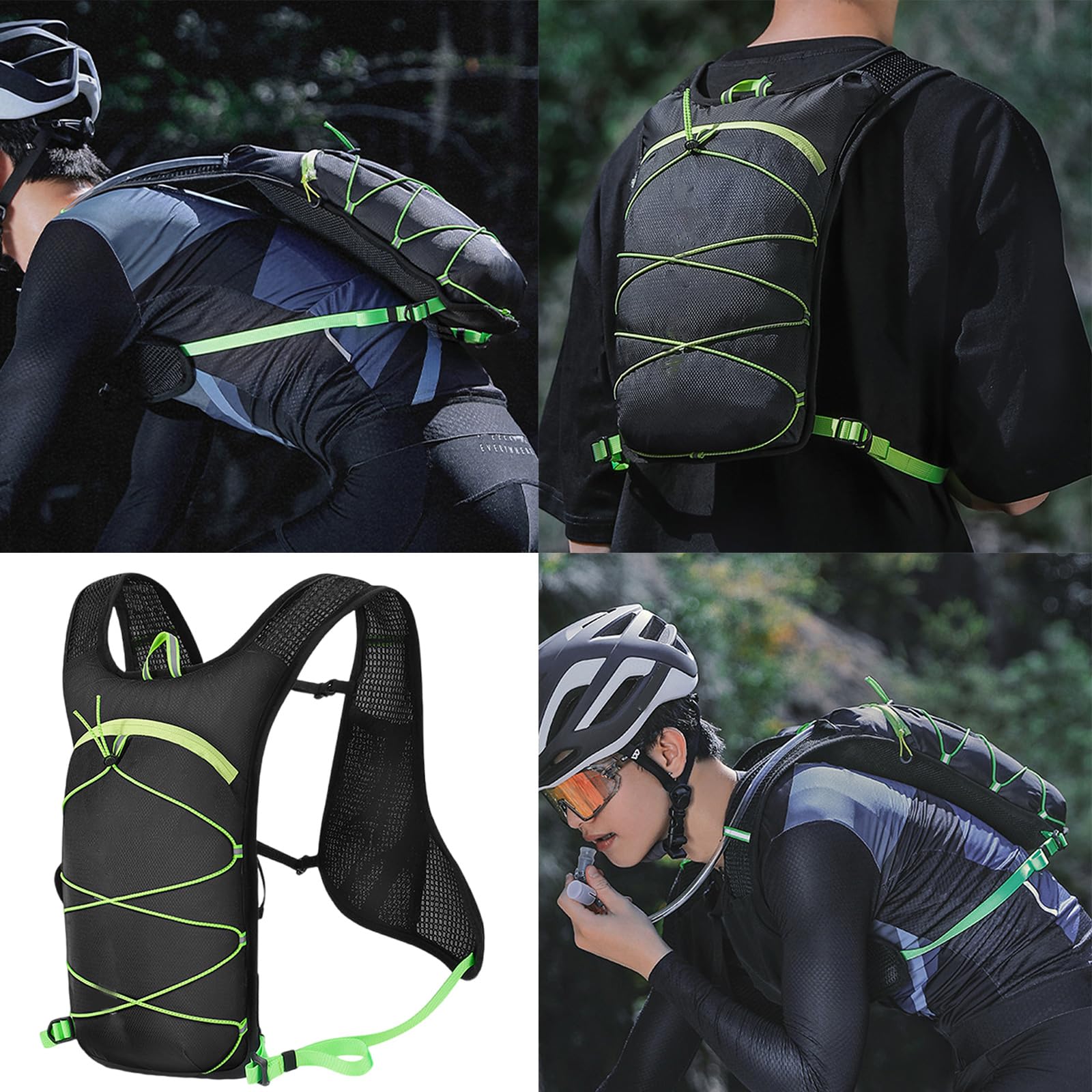 Sac à dos de cyclisme 7 L portable respirant avec sangle réfléchissante réglable en nylon