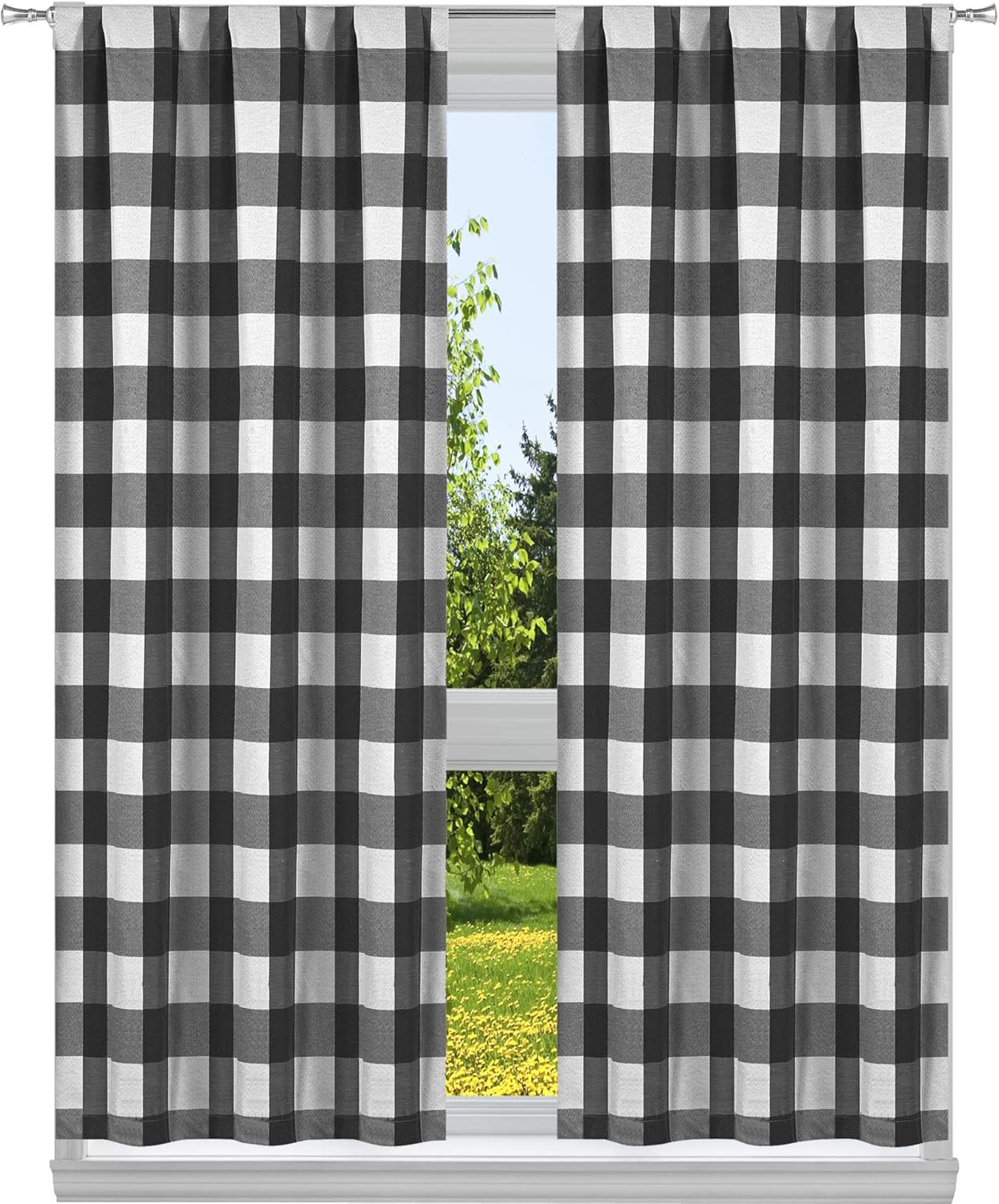 Kelvin Check Blackout Langston Buffalo, 38x84, Black Home