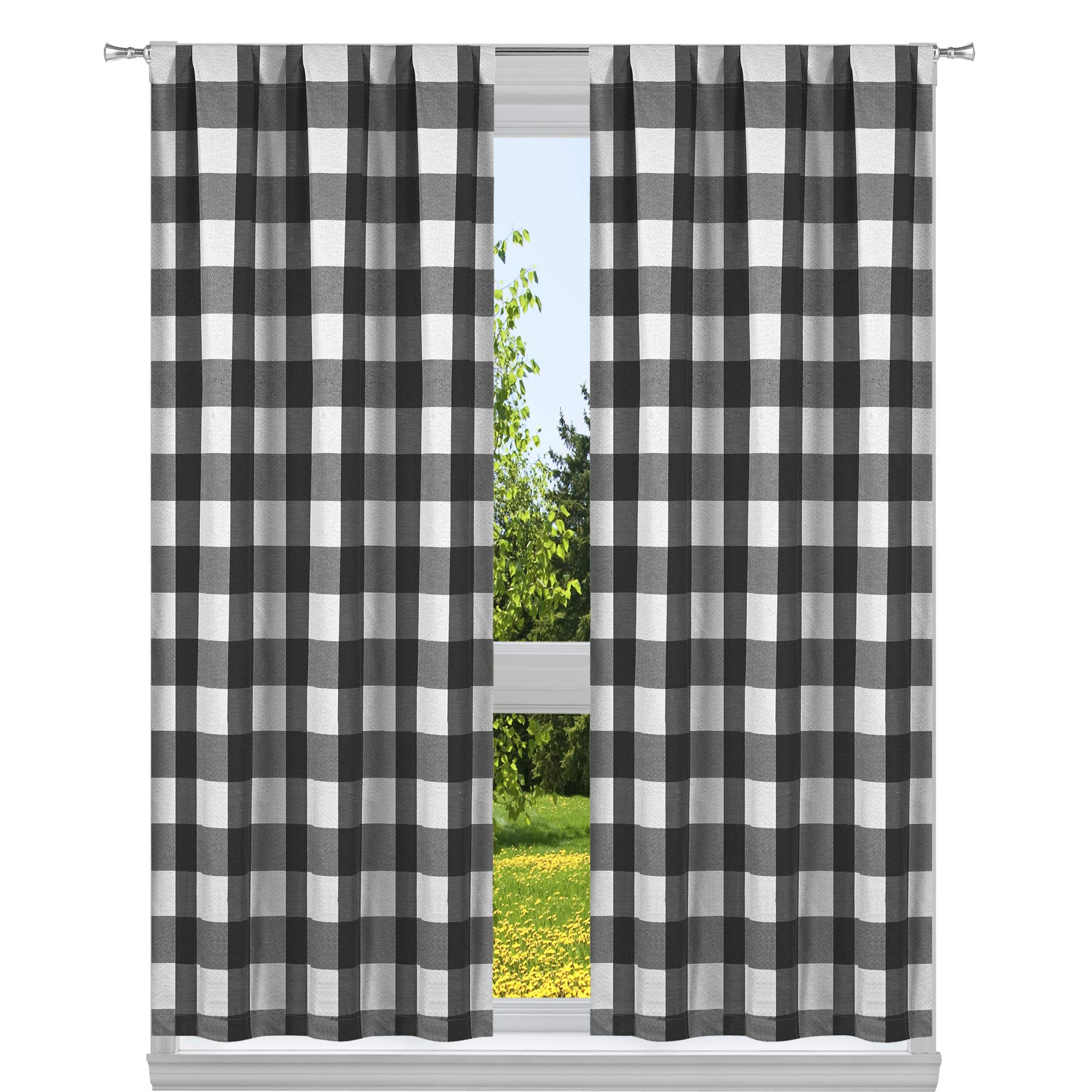 Kelvin Check Blackout Langston Buffalo, 38x84, Black