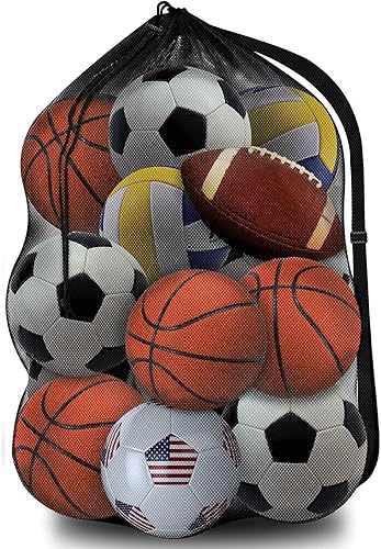 Miniatura 1 de Labreccos Bolsa de malla resistente, organizador de almacenamiento de equipo deportivo para fútbol, baloncesto, voleibol, fútbol, béisbol y natación