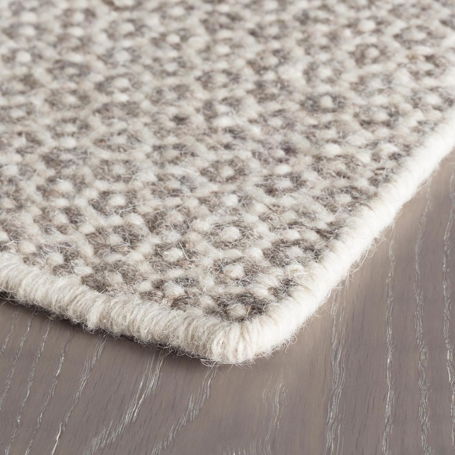 Dash and Albert Honeycomb Wool Area Rug - 2' x 3' Ivory & Grey Geometric Handwoven Accent Rug - Durable, Low Pile, Dining Room, Living Room, Bedroom - Premium Luxury Hotel Quality Soft Breathable