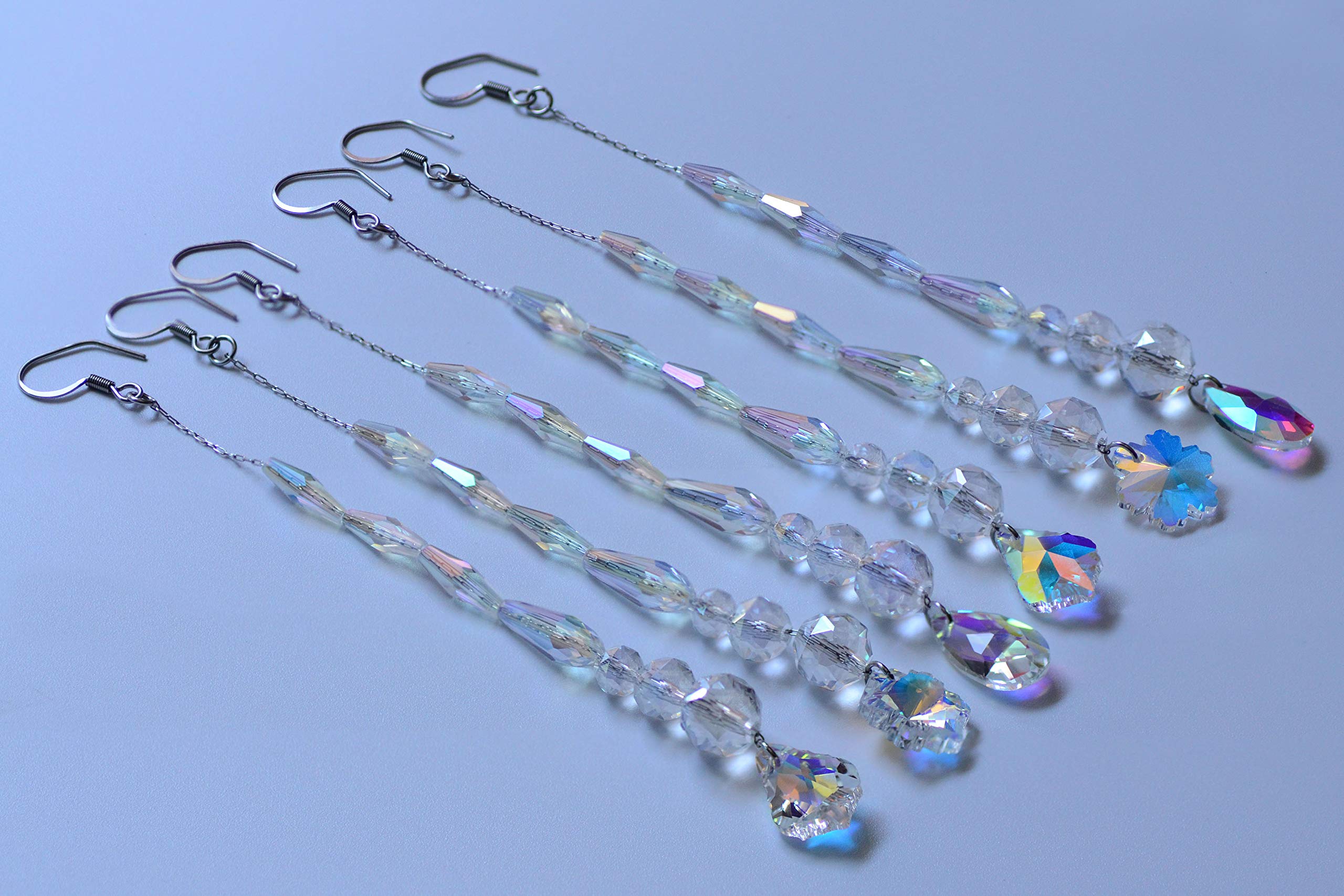 Chandelier Crystal Ornaments Hanging Crystal Pendant Beads Garland for Christmas,Wedding,Home Decoration -6Pcs