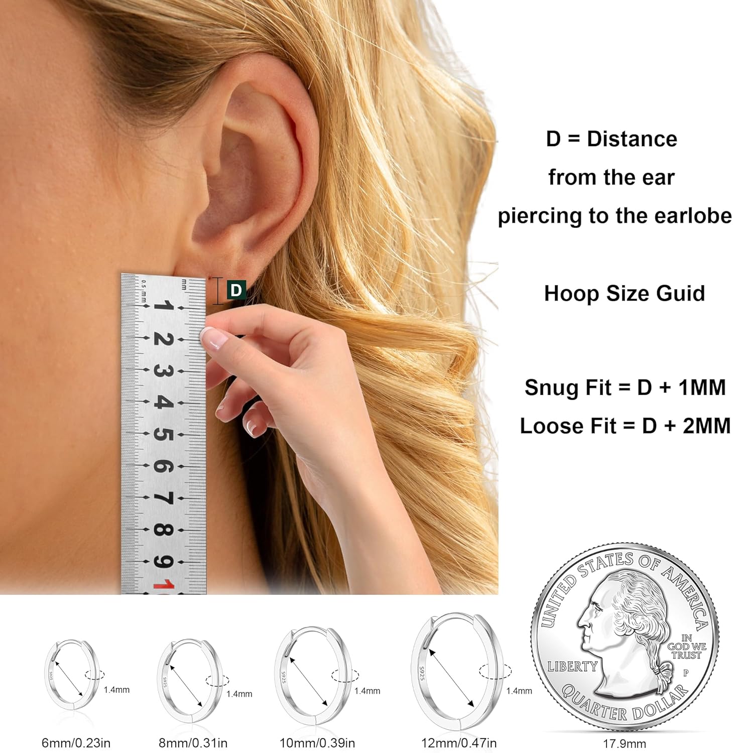 MOODEAR Valentines Day Gifts for Her 925 Sterling Silver Hoop Earrings - Small Huggie Earrings for Women, Hypoallergenic Trendy Cartilage Silver Earrings, Lightweight Jewelry - Image 5