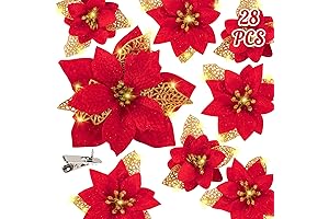 Sparkling Poinsettias for a Magical Christmas Tree