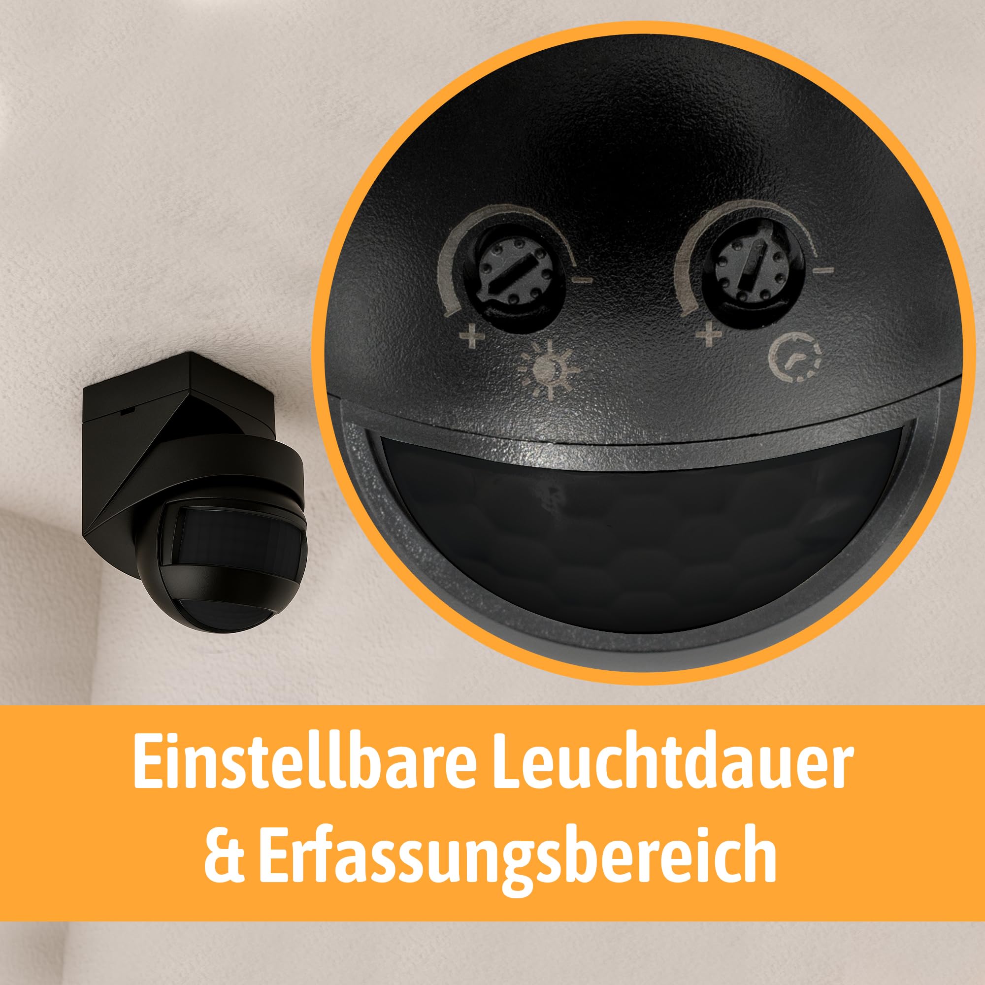 SSC-LUXon KELEA - Detector de movimiento (IP54, sensor de movimiento PIR, incluye mando a distancia, sensor crepuscular de 180 y 360 grados, para interior y exterior)