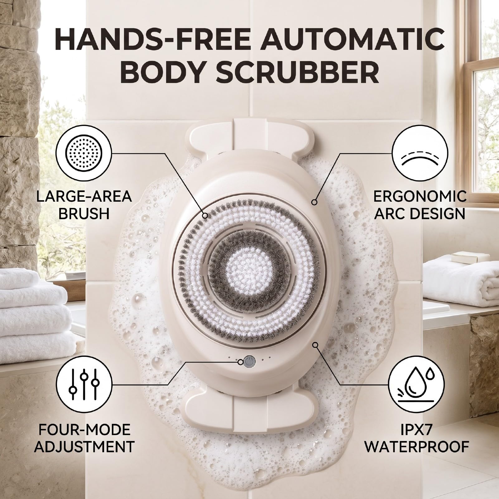 AMONIDA Lavador de Espalda Eléctrico para Ducha