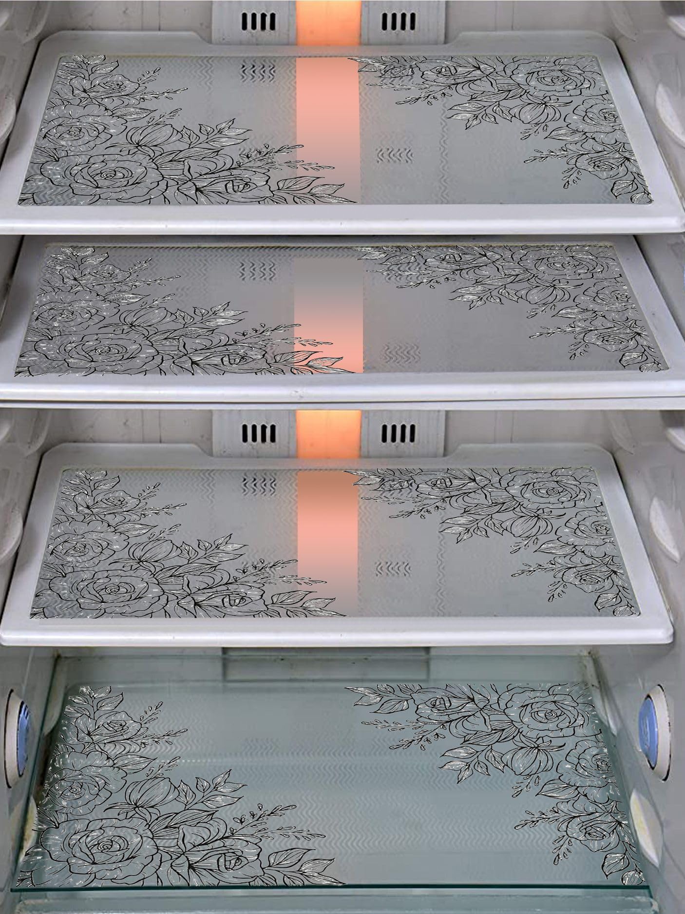 Dakshya Industries Fridge Mat (Width: 30 cm, Transparent, Black)|style 490-image-42