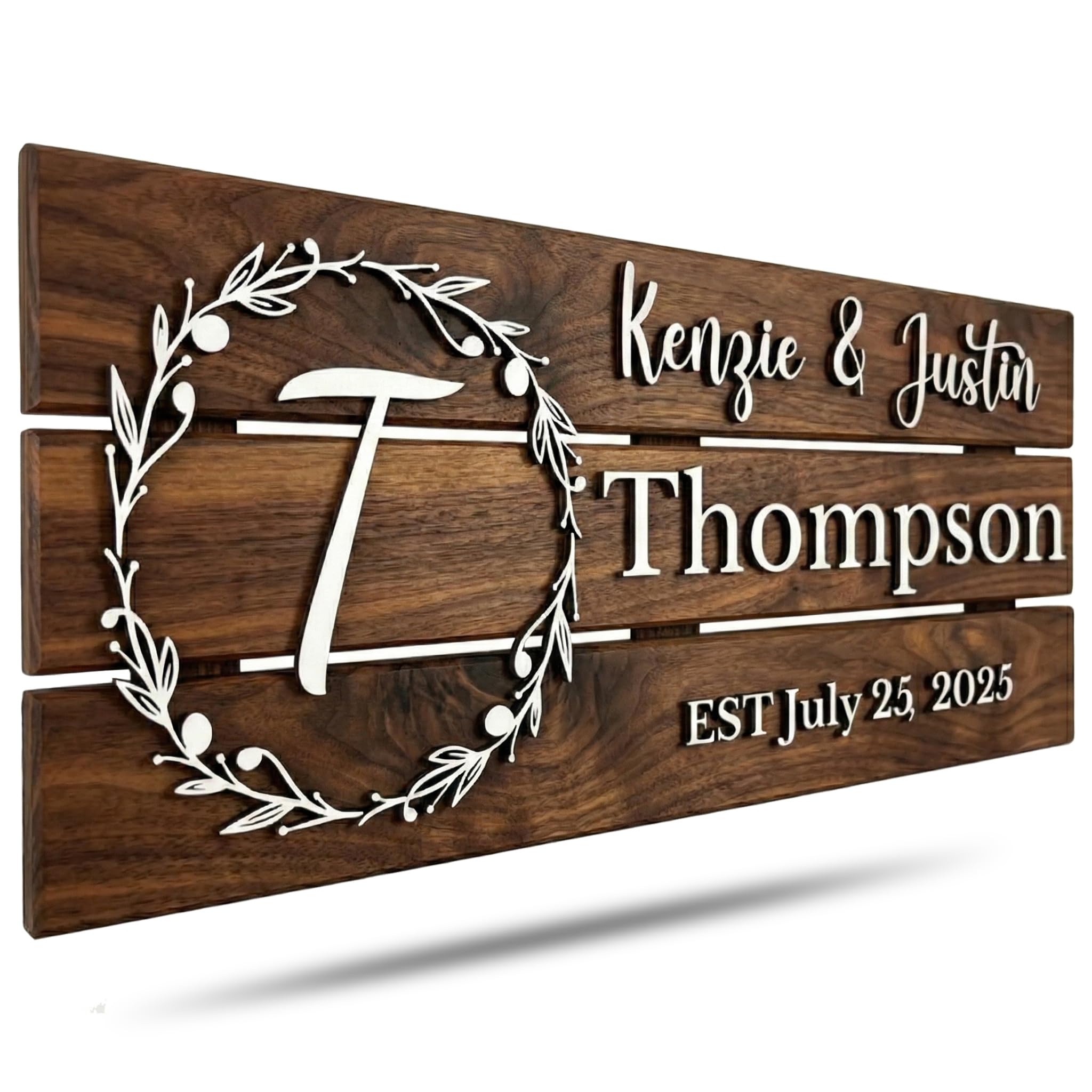 aydan's unique finds Personalized Wooden Monogram Family Sign
