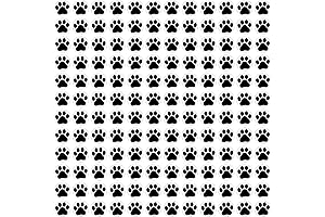 3000 Black Mini Paw Print Stickers