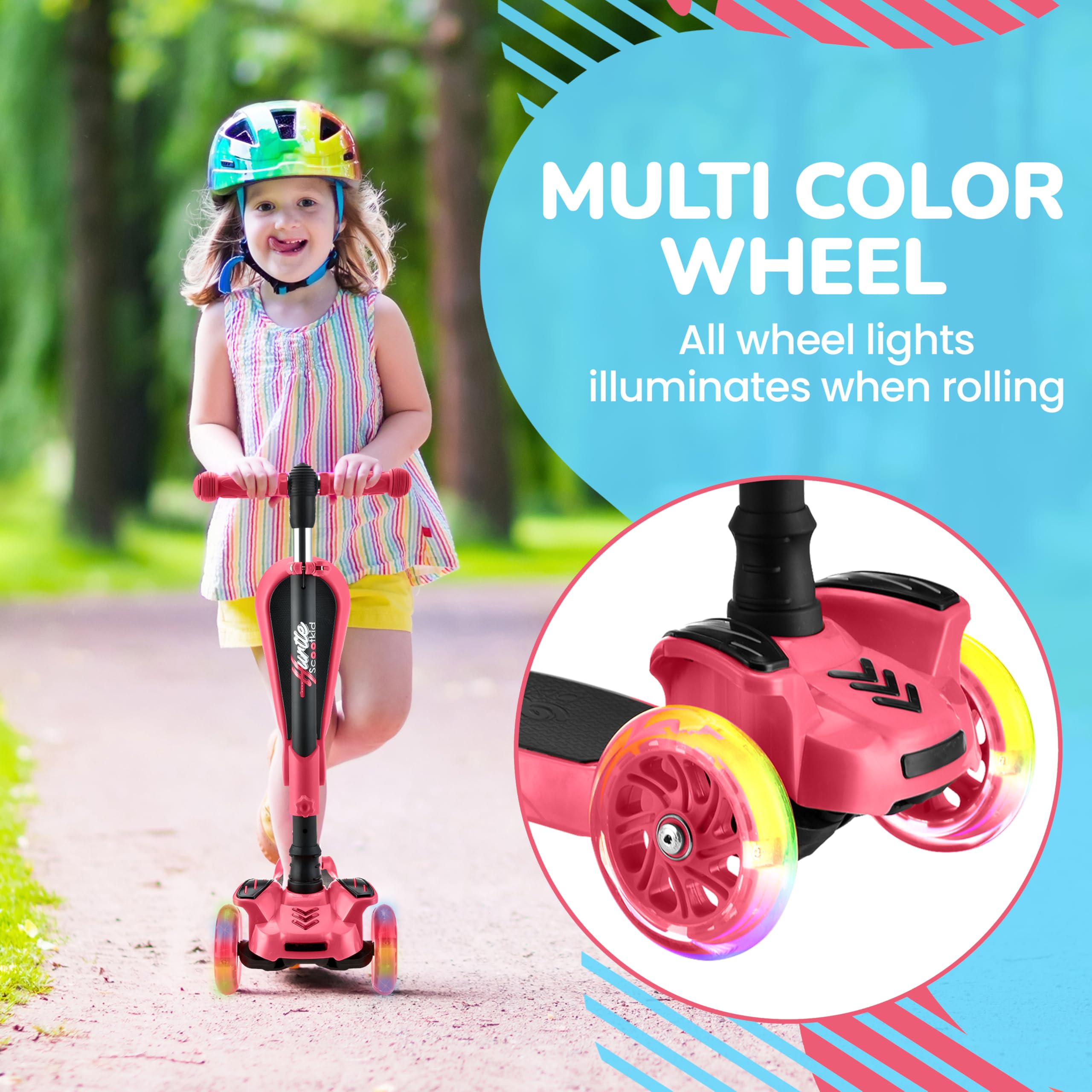 Hurtle Unisex Youth 3 Wheeled Scooter for Kids