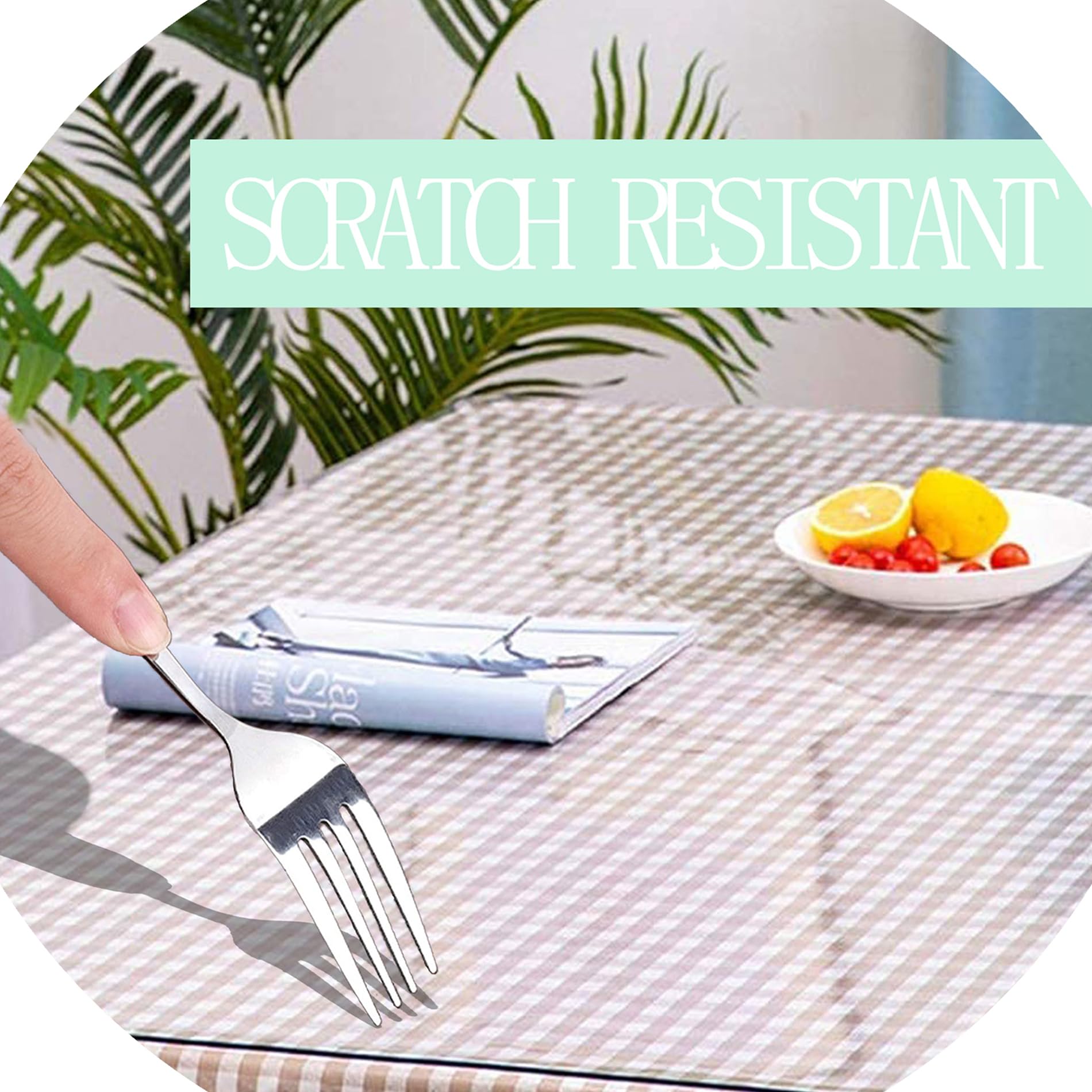 Rechteckig Transparente PVC Tischdecke Glasklar Tischfolie,Wasserdicht Hitzebest?Ndig Kratzfest Leicht Zu Reinigen Hochfest,Geeignet FüR KüChe Couchtisch Und Garten. 1mm-100x220cm